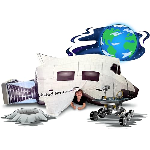 The Original Patented AirFort - Build A Fort in 30 Seconds, Inflatable Fort for Kids, Play Tent for 3-14 Years, A Playhouse Where Imagination Runs Wild, Fan not Included (Space Shuttle)