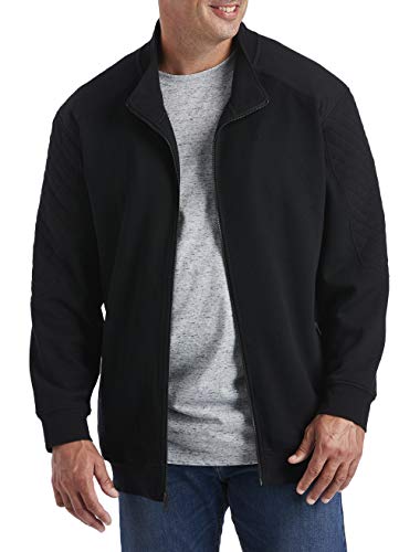 DXL Synrgy Big and Tall Textured Full-Zip Sweater, Black, 6XL