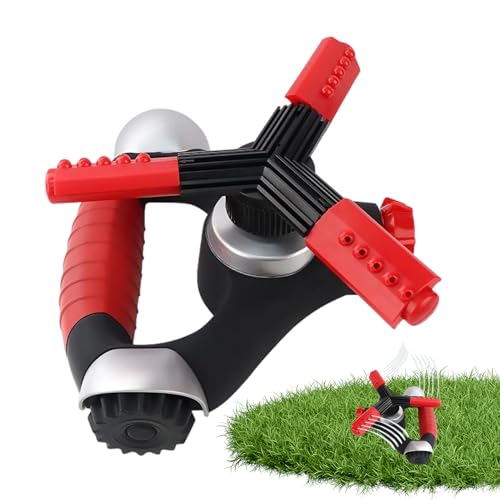 Aspersor de césped para jardín | de riego giratorio de 3 brazos de 360 grados con cobertura de gran – Aspersor automático | para jardín, patio, jardinería, macizo de flores, césped, y
