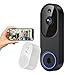 FineLuck 1080P WiFi Video Doorbell Camera Wireless with Doorbell Receiver, AI Human Detection, 2-Way Talk, 2.4G Wi-Fi, Battery Powered, Cloud Storage, Indoor Outdoor Surveillance