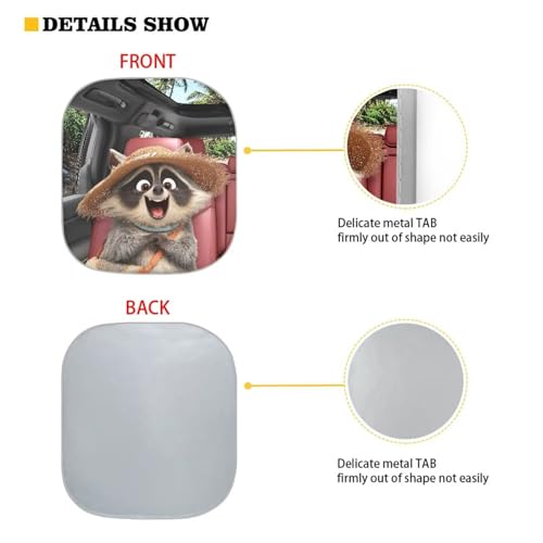 Image of Raccoon Car Sun Shade Windshield Foldable Removable Automotive Accessories Auto Interior Protector Reflect UV Sun and Heat and Protect Your Car