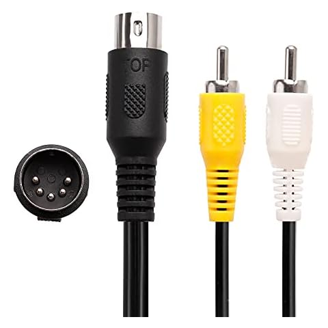AV Cable for Genesis 1, Standard AV Cable RCA Connection Cord Compatible with Sega Genesis Model 1, 1.8M/6FT Composite 2 RCA Gold-Plated TV Display Cover