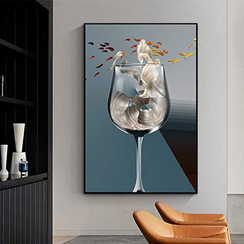 Art mural toile décoration cuisine grand format affiche verre vin
