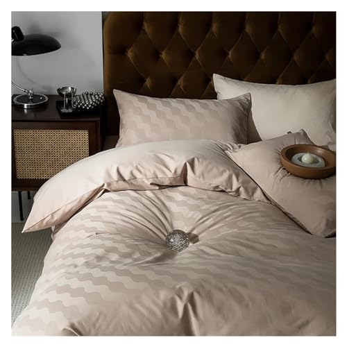 Ensemble de coton jacquard 60s haut de gamme effet vagues pour lit double de luxe