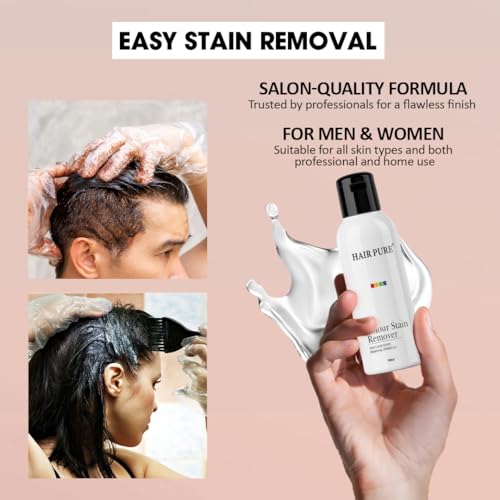 Image of Hair Pure Hair Dye Colour Stain Remover for Skin - 100ml - Skin-Safe Stain Removal Formula | Removes Hair Dye Stains from Neck, Forehead, Ears | Gentle & Effective for All Skin Types