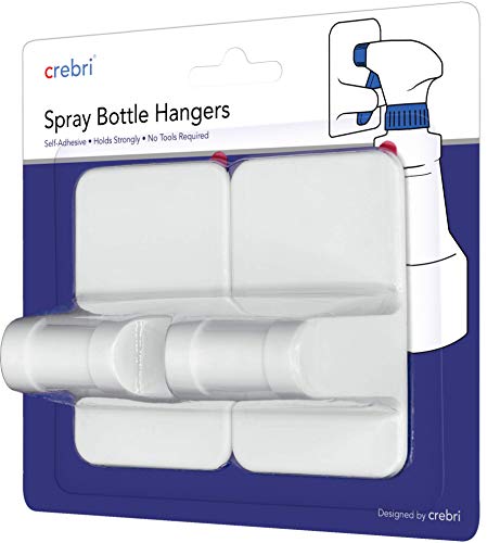 Spray Bottle Holder, Cleaning supplies organizer - Chemical spray bottle holder wall mount - Professional commercial sprayer bottle caddy up to 32 oz - White, 2 Pack