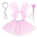4PCS Fairy Costume Butterfly Wings Set for Girls Children Pinkalicious Kids
