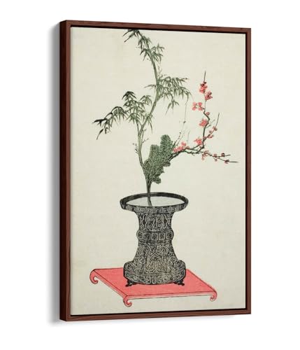 Cadre flottant en noyer avec toile Utagawa Toyohiro 50,8x76,2 cm d'art