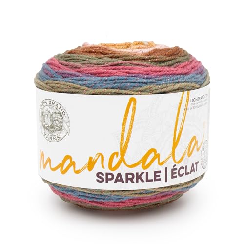 Image of Lion Brand Yarn, Mandala Sparkle DK Weight Yarn for Crochet, Knitting, and Crafts, Cetus, 1 Pack, Multicolor Acrylic Fiber for Glittery Garments, Kids Stuffies, and Soft Blankets