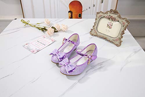 Girls' Formal Shoes Wedding Party High Heel Mary Jane Sequined Princess Shoes3