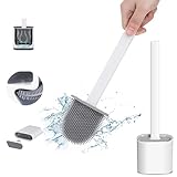 【Material Suave y Resistente al Desgaste】 Escobilla wc están hechos de silicona y tpr de alta calidad. El cabezal del cepillo no deja rasguños en la superficie del inodoro después de cada uso, lo que es más amigable que los cepillos tradicionales. Y el material de silicona no es fácil de usar y deformar, lo que puede prolongar efectivamente la vida útil y reducir la frecuencia de reemplazo. ¡disfrutará de una mejor experiencia de limpieza!