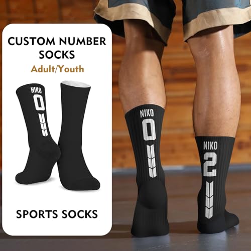 Custom Team Number Socks Customize Jersey Number and Name Youth Adult Athletic Sports Sock for Men Graduation Gifts4