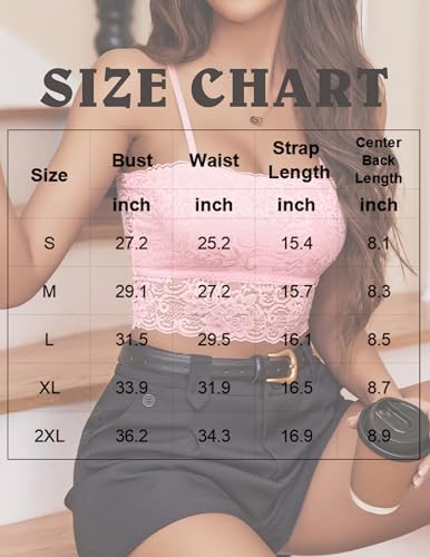 Image of Avidlove Bralettes for Women Lace Spaghetti Strap Tank Top Tube Slim Basic Camisole