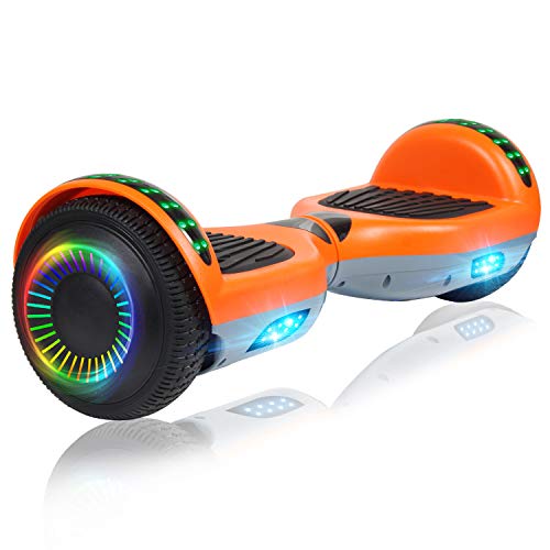 Felimoda 6.5 Inch Hoverboard w/Bluetooth Speaker(Orange-Gray)