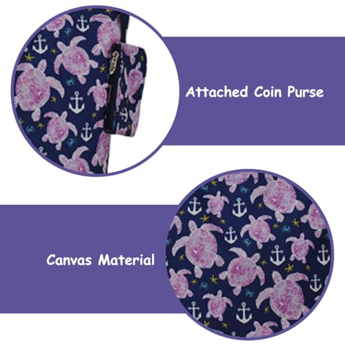 Image of NGIL Medium Top Zipper Closure Canvas Tote Bag with Attached Matching Coin Purse For Moms and Nurses