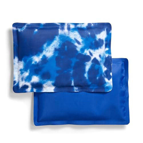 Image of Cool Coolers by Fit & Fresh 2 Pack Soft Ice, Flexible Stretch Nylon Reusable Ice Packs for Lunch Boxes & Coolers, Blue Tye Dye