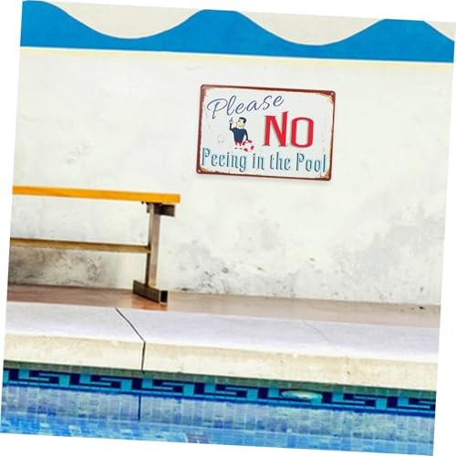 Miniatura 4 de Toddmomy Letrero De Piscina Para Exteriores De Hierro Diseño Único Y Divertido, Fácil Instalación Para Colgar En Borde De Piscina Al Aire Libre