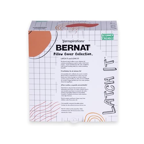 Kit de broderie Bernat Latch It Collection d'oreillers en polaire Flip Print - 6