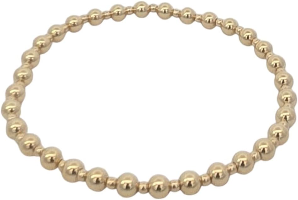 Anela 14kt Gold Filled Beaded Bracelet | Tarnish-Free | Alternating 4mm & 2mm Beads | Stylish Everyday Jewelry