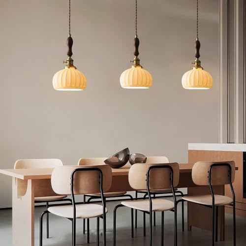Lustre en céramique artisanale et design citrouille e27 - 7