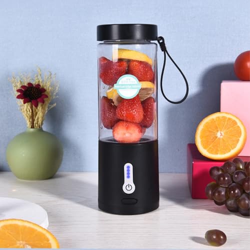 Mini presse-agrumes portable rechargeable par USB - Mini mélangeur de fruits - 530 ml - Noir