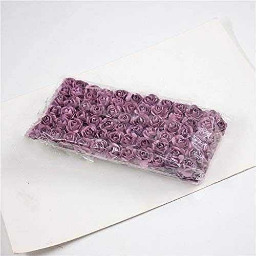 Mini cabezas de rosas falsas, 144 piezas de mini flores artificiales de papel de morera, rosas hechas a mano, accesorios para hacer bricolaje para