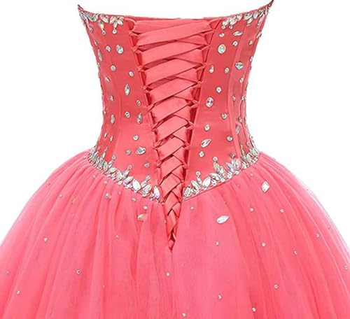 Image of Likedpage Women's Sweetheart Ball Gown Tulle Quinceanera Dresses Prom Dress