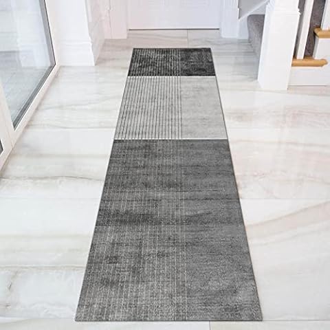 YJRBZ Grey Carpet Runner for Hallway 100cm 1.5m 2m 250cm 300cm 4m 5m 6m Extra Long Carpets for Kitchen Hall Stairs, Narrow Runner Rug Non Slip Washable (Size : 60x250cm/2ftx8.2ft) Cover