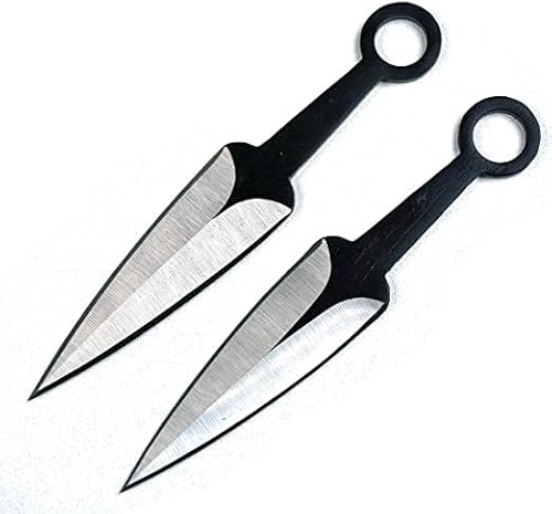 Ninja Sword Machete Throwing Knife Tactical Katana Tanto Blade, 27-Inch … (All Black Single Blade)