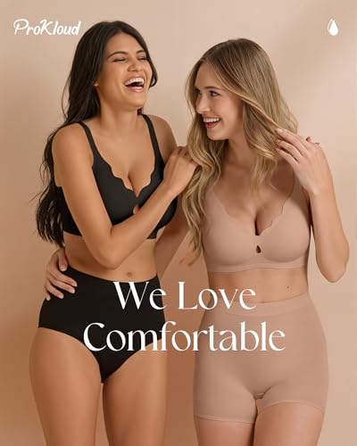 Image of ProKloud Bras for Women No Underwire Wireless Jelly Bras Full Coverage Seamless Push Up Bralettes Support Tshirt Bra
