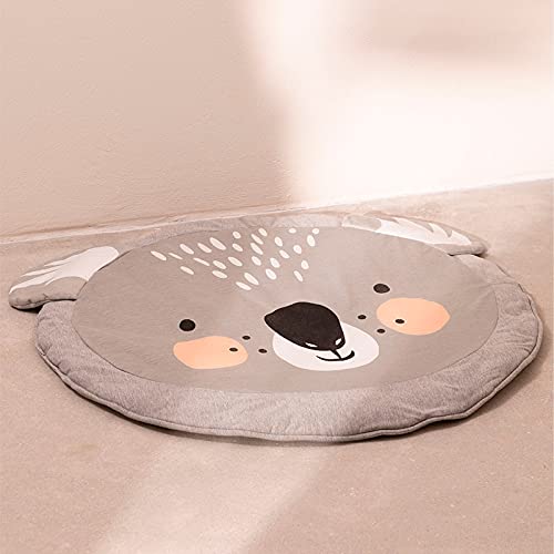 PETIT ALO Manta de Gateo Redonda para Bebé | Manta de Juego para Bebé Lavable, Habitación Infantil, Manta Gimnasio de Actividades (Koala)