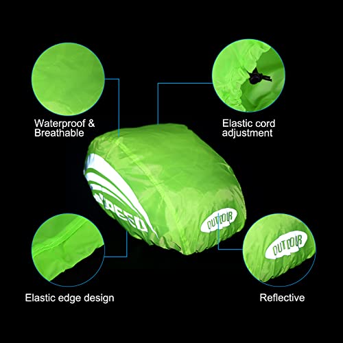 PATIKIL Bike Helmet Cover, 2 Pack Motorcycle Helmet Rain Covers Waterproof Bicycle Helmets Covers with Reflective Strip for Road Cycling, Green