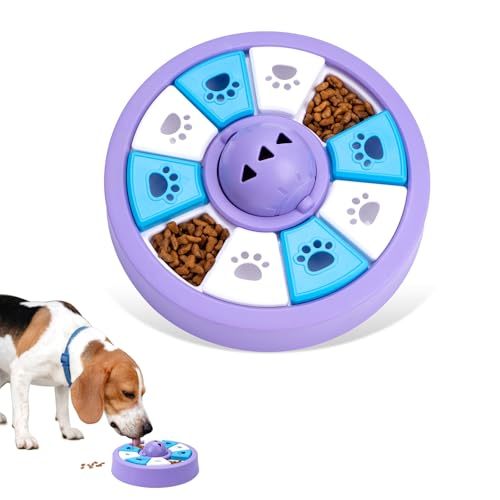 Viola-Gioco Interattivo Cane, Treat Dispenser Giocattolo Interattivo per l'allenamento del QI e I'arricchimento Mentale, Giocattoli per l'arricchimento Di Cani Di Taglia Grande, Media e Piccola
