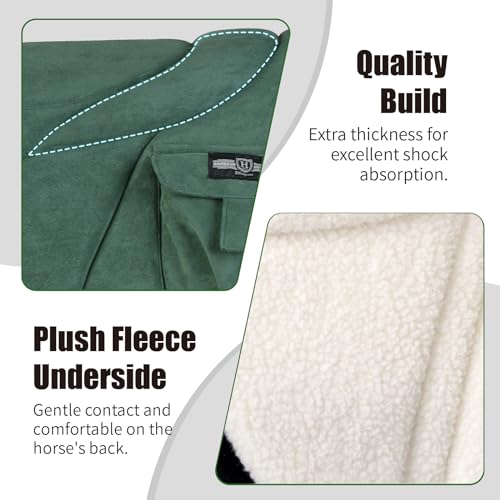 Image of Harrison Howard Ergonomically Designed Correct Bareback Pad with Side Pockets Extra Thick Center for Maximum Support Anti-Slip Bareback Pad Comes with Matching Girth