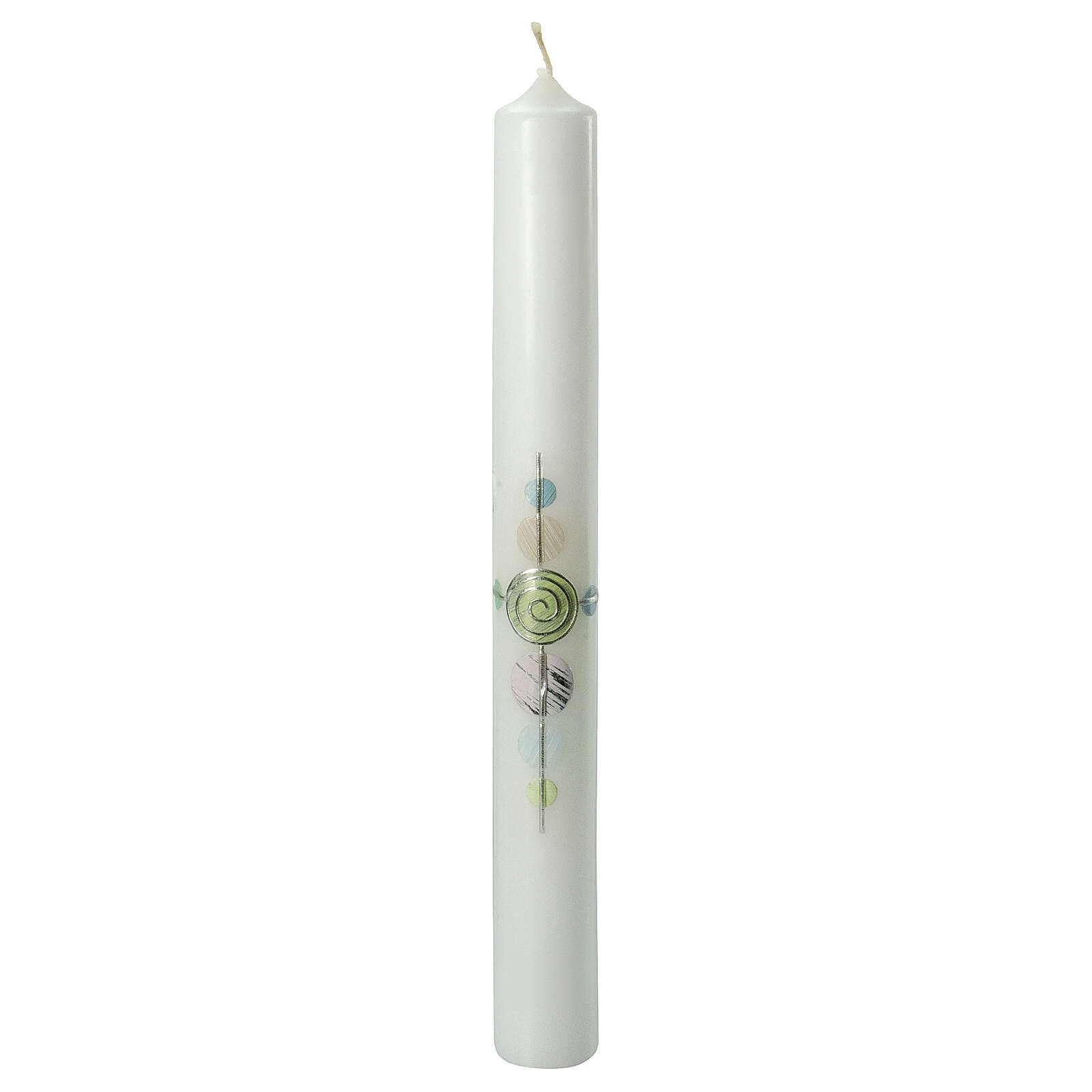 Candle for First Communion, Colourful Circles, 400x40 mm