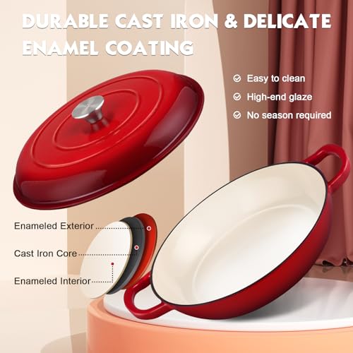 Overmont Cast Iron Dutch Oven 3.8qt thumbnail 3