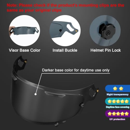 Image of PSLER Shatterproof Helmet Visor for Regent X Corsair-X Quantum-X,Black