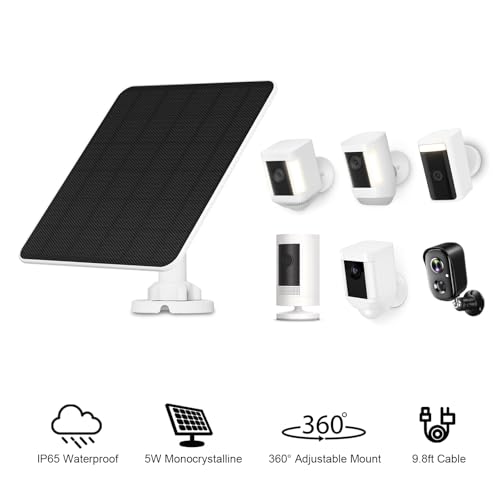Solar Panel for Ring Camera, 5W Solar Panel Charger for Stick Up Cam/Pro Battery, Spotlight Camera/Pro/Plus, Wyze Battery Pro, 9.8ft Cable, IP65 Waterproof, 2 Pack by EverExceed - Used condition - Image 5