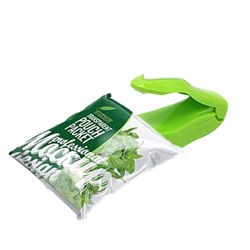 Omaky Handheld Mini Heat Sealing Machine, Portable Sealing Household Machine, Plastic Bags Heat Bag Vacuum Sealer, Hand Pressure Travel Clip Household Kitchen Supplies (Green)