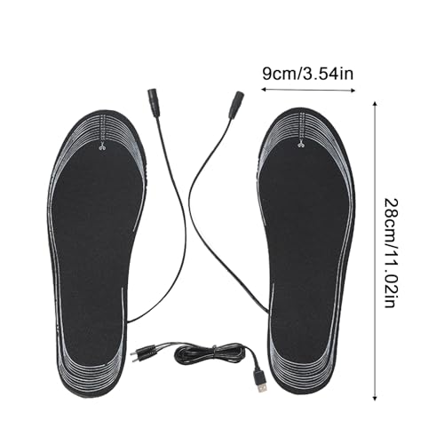 Plantillas Calefactadas por USB,Calentador Térmico para Pies con USB Recortable,Plantillas Calefactables con Tecnología Térmica - para Exteriores Caminatas Deportes Invierno Esquí Snowboard - imagen 6