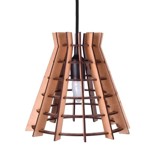 Image of Modern MDF Wooden Hanging Light for Ceiling, Decorative Pendant Lamp Jhumar for Living Room Home Decor, Kitchen Dining Table & Office (Style7)