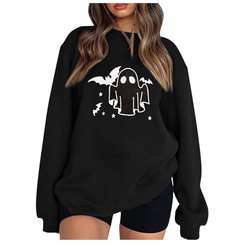 Image of Generisch Sweatshirts for Women Casual Long Sleeve Graphic T-Shirts Crew Neck Sweatshirts Pullover Tops for Women (Black, M)