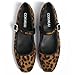 Cokvkuu Women's Leopard Print Square Toe Soft Bottom Flat Shoes, with Back Strap Hem Design, Simple Retro Mary Jane Style Slip-on Fashionable and Comfortable Casual Shoes, Suitable for Daily wear