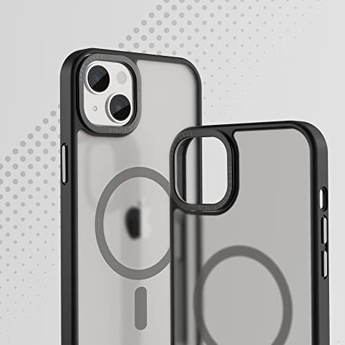 Image of Vaku Luxos Trans Armor MagPro for iPhone 14 Plus Cover Case, 6 Feet Drop, Metal Ring Camera Protection, Shockproof, Scratch Resistant, Slim, Compatible with MagSafe Back Cover - Black