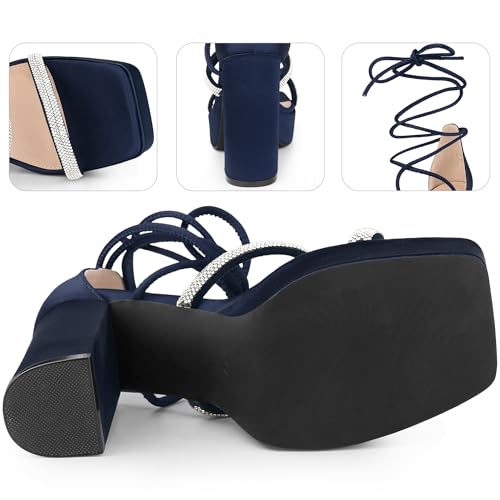 Perphy Rhinestone Platform Lace Up Chunky Heels Sandals for Women3