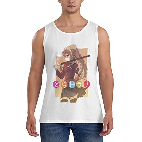 Anime Toradora Taiga Aisaka Tank Top Mens Casual Vest Summer Round Neck Sleeveless Clothes White #TOP5