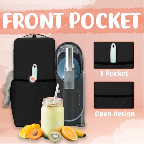 Image of CROTIRAD Slushie Machine Dust Cover for Ninja Slushie Frozen Drink Maker, Hanging Dust Cover for Ninja Slushy Machine, Easy Foldable Fits Ninja Slushi Maker, Quilted Black
