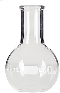 GSC International FFB50-PK Glass Gsc Flat Bottom Boiling Flask, 50 mL, Borosilicate Glass, 1.6907 fl. oz. Capacity (Pack of 12)