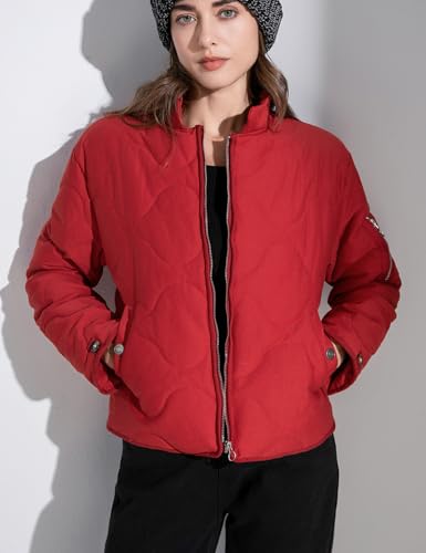 VIEWON Women's Quilted Puffer Winter Lightweight Jacket Short Warm zip up Button Down Coat with Pockets4