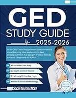 GED Study Guide 2025-2026: All-in-One Exam Prep provides comprehensive visual learning, clear explanations, test strategies With 6 Full-Length practice tests to advance career and education. B0F673ZXYP Book Cover